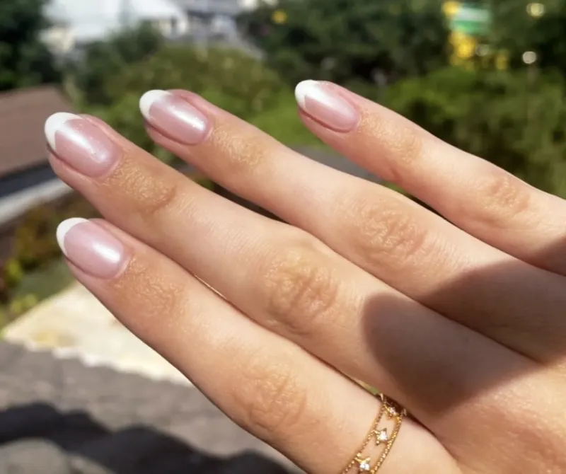 Nails with white tips